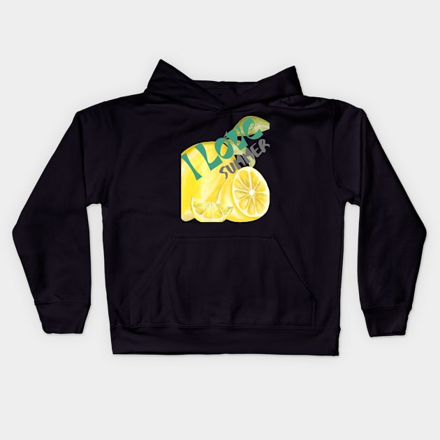 I Love summer Kids Hoodie by rizwanahmedr